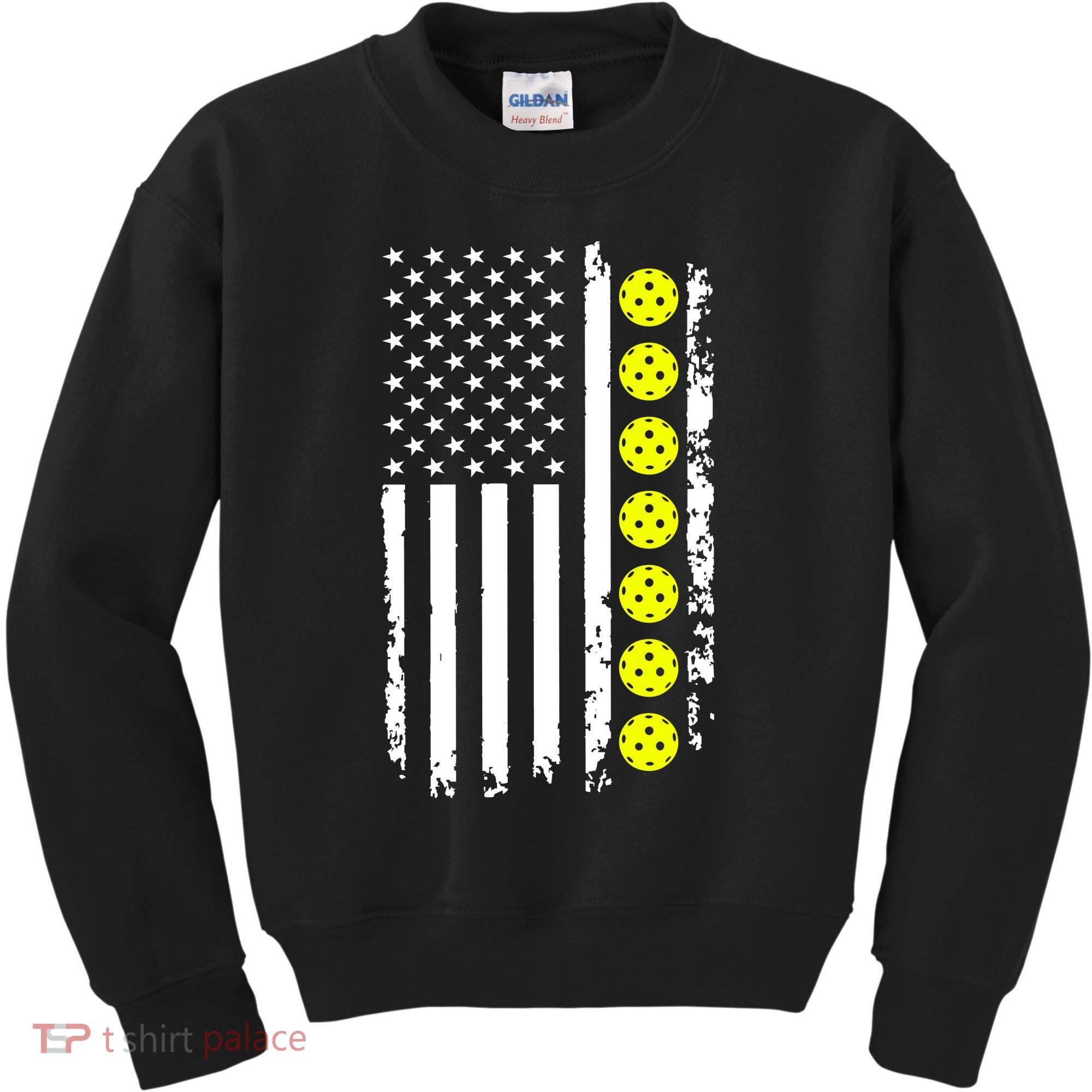 Pickleball USA Flag American Sport Kids Sweatshirt