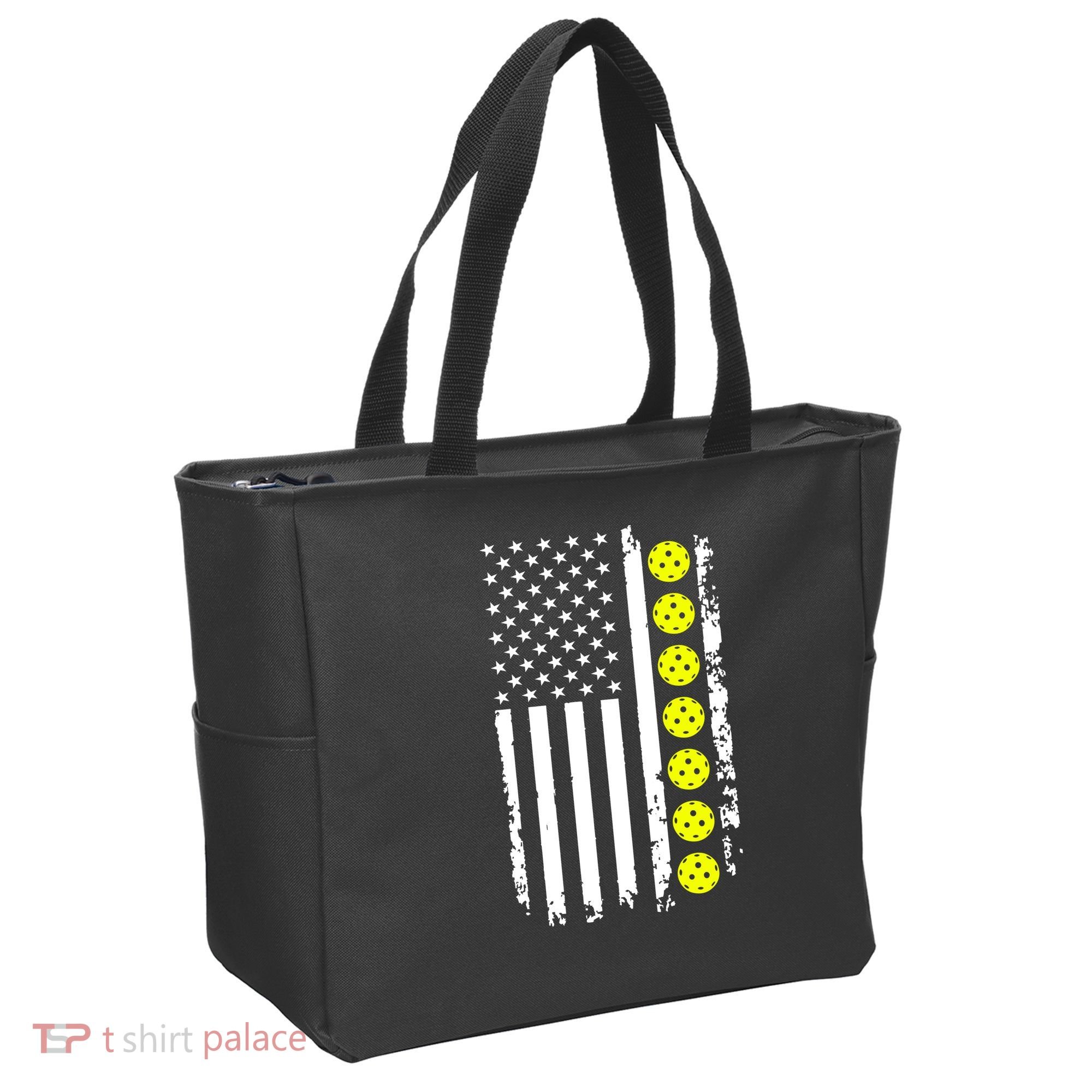 Pickleball USA Flag American Sport Tote Bag