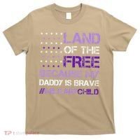 Purple Up For Military USA Flag Military Child Month T-Shirt thumb 0