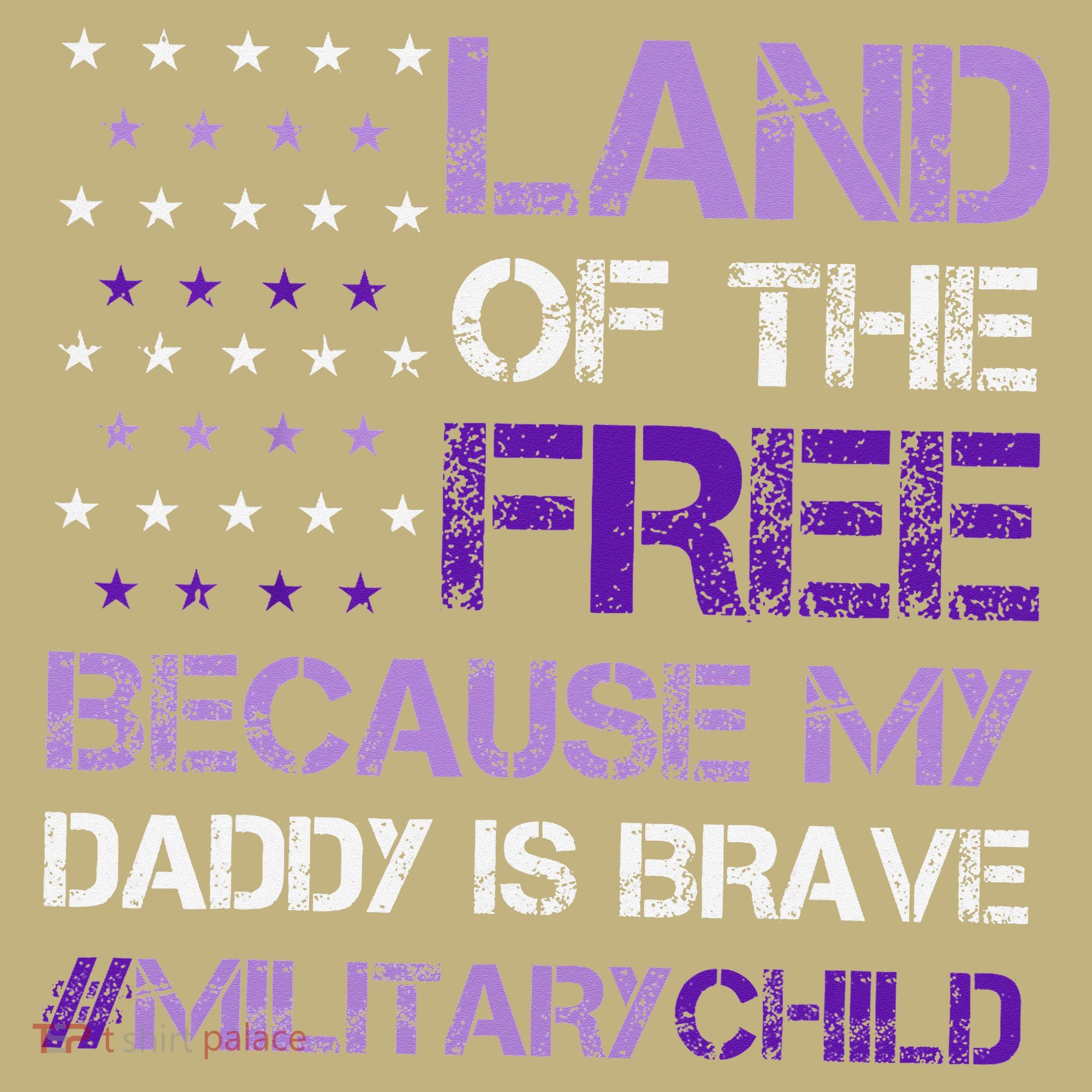 Purple Up For Military USA Flag Military Child Month T-Shirt