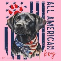Patriotic Usa Flag Black Labrador All American Boy Lab Owner Coaster thumb 2