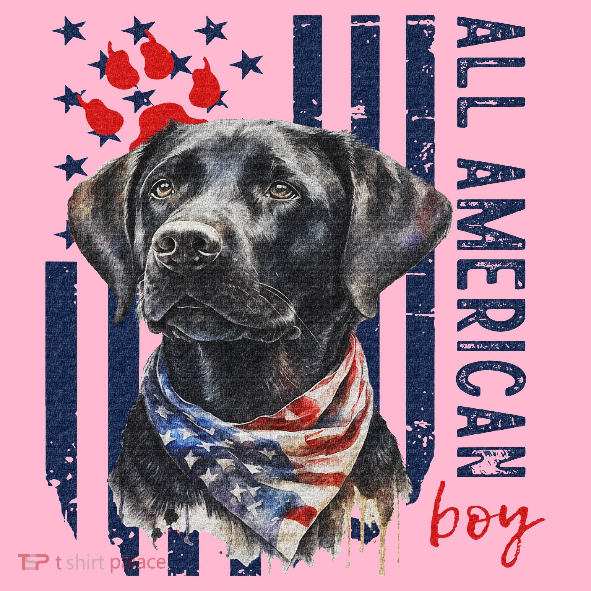 Patriotic Usa Flag Black Labrador All American Boy Lab Owner Coaster