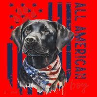Patriotic Usa Flag Black Labrador All American Boy Lab Owner Santa Hat thumb 1