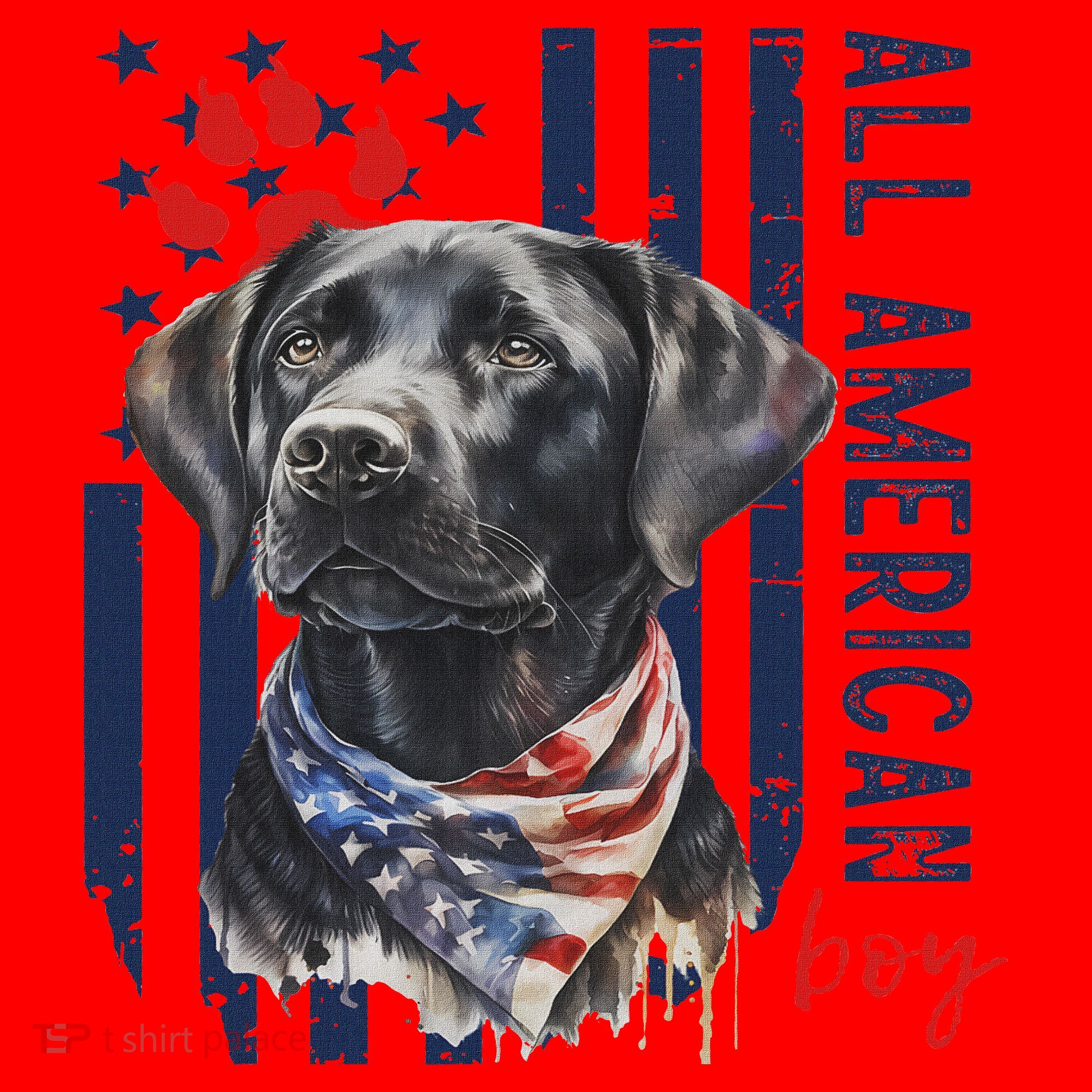 Patriotic Usa Flag Black Labrador All American Boy Lab Owner Santa Hat