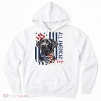 Patriotic Usa Flag Black Labrador All American Boy Lab Owner Hoodie thumb 0