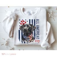 Patriotic Usa Flag Black Labrador All American Boy Lab Owner Sweatshirt thumb 2