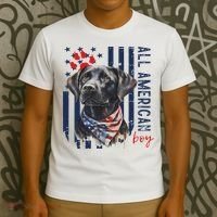 Patriotic Usa Flag Black Labrador All American Boy Lab Owner T-Shirt thumb 3