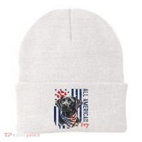 Patriotic Usa Flag Black Labrador All American Boy Lab Owner Beanie thumb 0