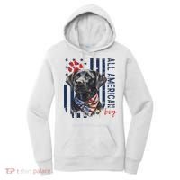 Patriotic Usa Flag Black Labrador All American Boy Lab Owner Women's Hoodie thumb 0