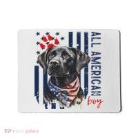 Patriotic Usa Flag Black Labrador All American Boy Lab Owner Mousepad thumb 0