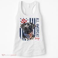 Patriotic Usa Flag Black Labrador All American Boy Lab Owner Women's Tank Top thumb 0