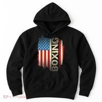 Patriotic USA Flag Boxing Kickboxing Kickboxer Gym Boxer Hoodie thumb 0