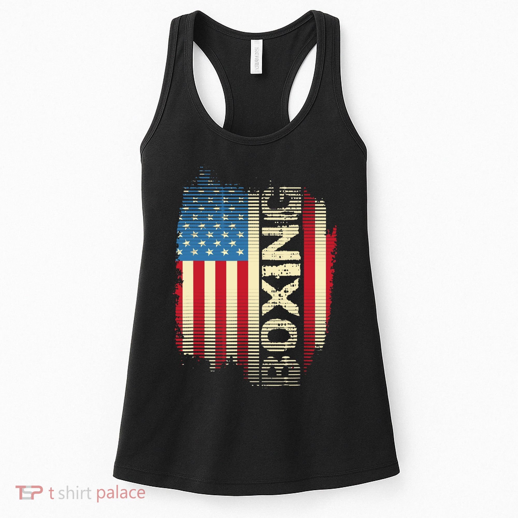 Patriotic USA Flag Boxing Kickboxing Kickboxer Gym Boxer Women's Tank Top