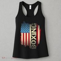 Patriotic USA Flag Boxing Kickboxing Kickboxer Gym Boxer Women's Tank Top thumb 3