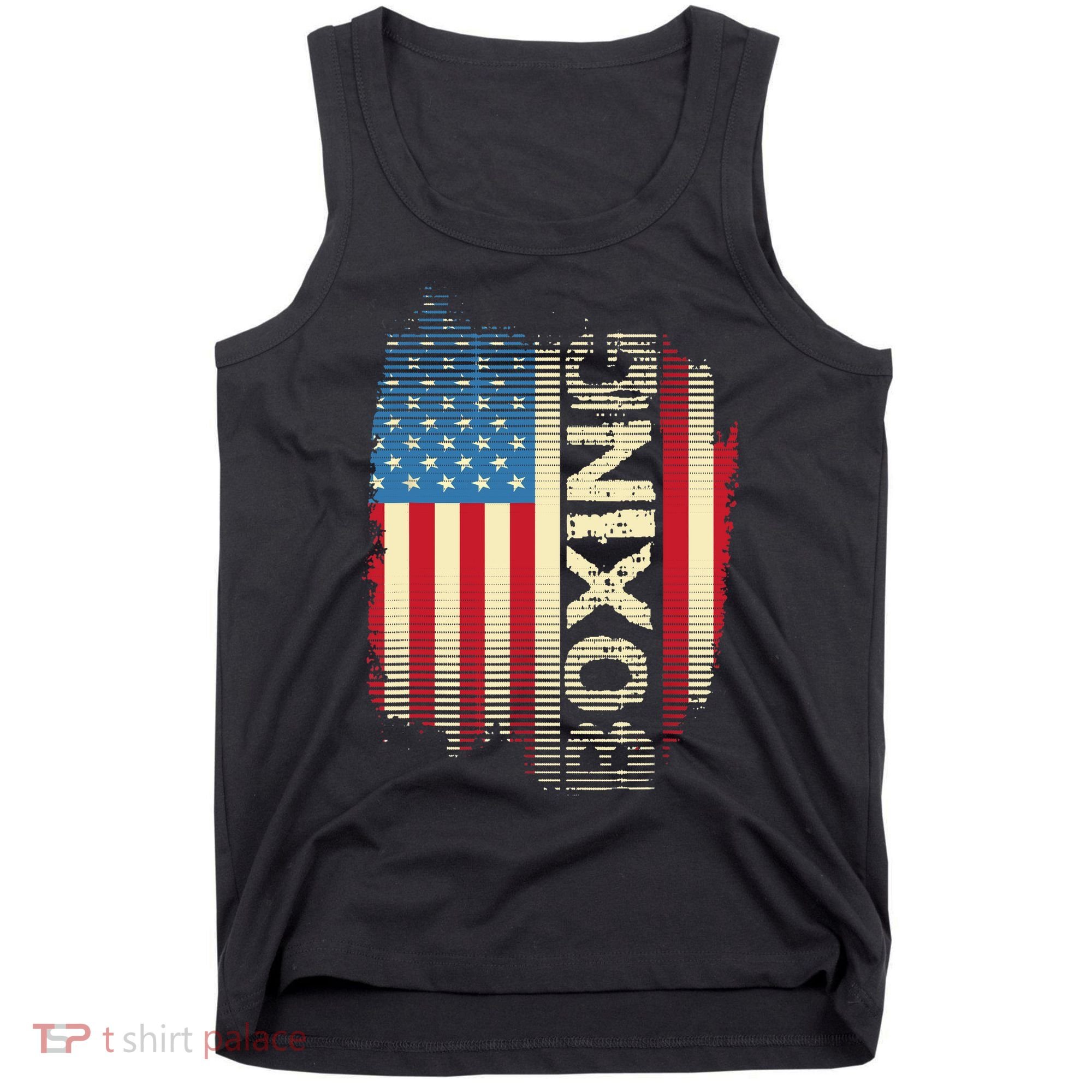 Patriotic USA Flag Boxing Kickboxing Kickboxer Gym Boxer Tank Top