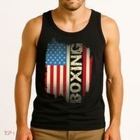 Patriotic USA Flag Boxing Kickboxing Kickboxer Gym Boxer Tank Top thumb 3