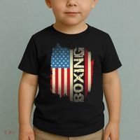 Patriotic USA Flag Boxing Kickboxing Kickboxer Gym Boxer Toddler T-Shirt thumb 2