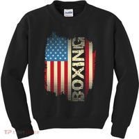 Patriotic USA Flag Boxing Kickboxing Kickboxer Gym Boxer Kids Sweatshirt thumb 0