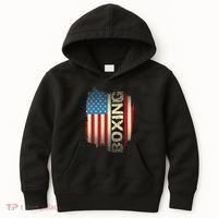 Patriotic USA Flag Boxing Kickboxing Kickboxer Gym Boxer Kids Hoodie thumb 0