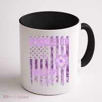 Purple Up For Military Child Month Dandelion Sparkle Flag Coffee Mug thumb 1