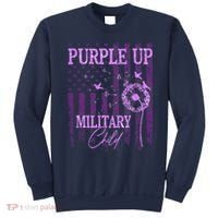 Purple Up For Military Child Month Dandelion Sparkle Flag Sweatshirt thumb 0