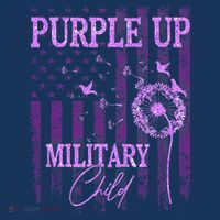 Purple Up For Military Child Month Dandelion Sparkle Flag Baby Bodysuit thumb 2