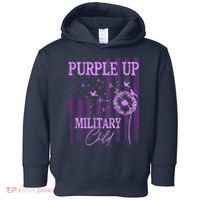 Purple Up For Military Child Month Dandelion Sparkle Flag Toddler Hoodie thumb 0