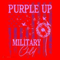Purple Up For Military Child Month Dandelion Sparkle Flag Santa Hat thumb 1