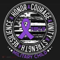 Purple Up For Military  Us Flag Cool Military Child Month Women's Hoodie thumb 2