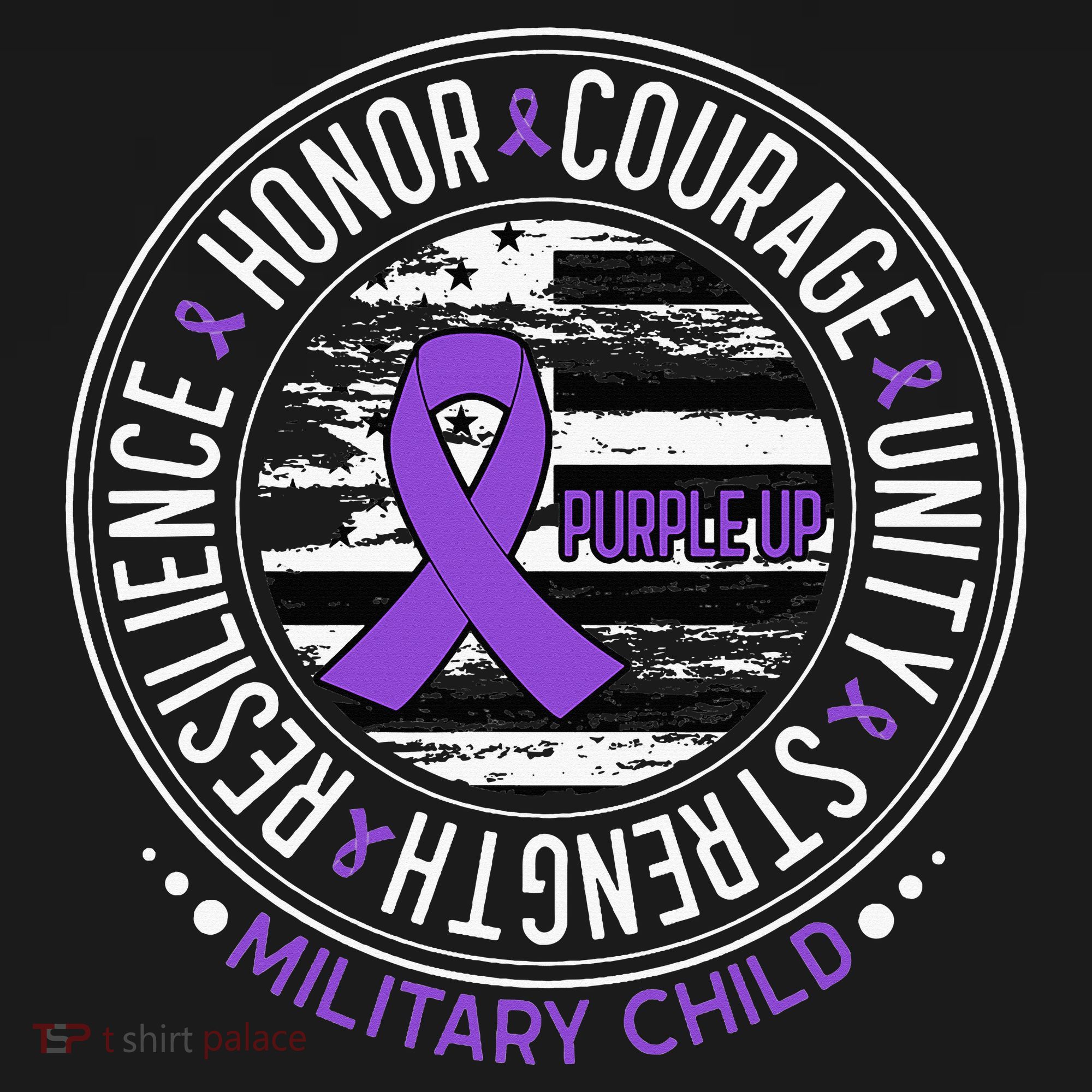 Purple Up For Military  Us Flag Cool Military Child Month Women's Hoodie