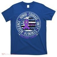 Purple Up For Military  Us Flag Cool Military Child Month T-Shirt thumb 0