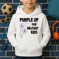 Purple Up For Military Child Month Kids Hoodie thumb 2