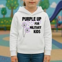 Purple Up For Military Child Month Kids Hoodie thumb 3