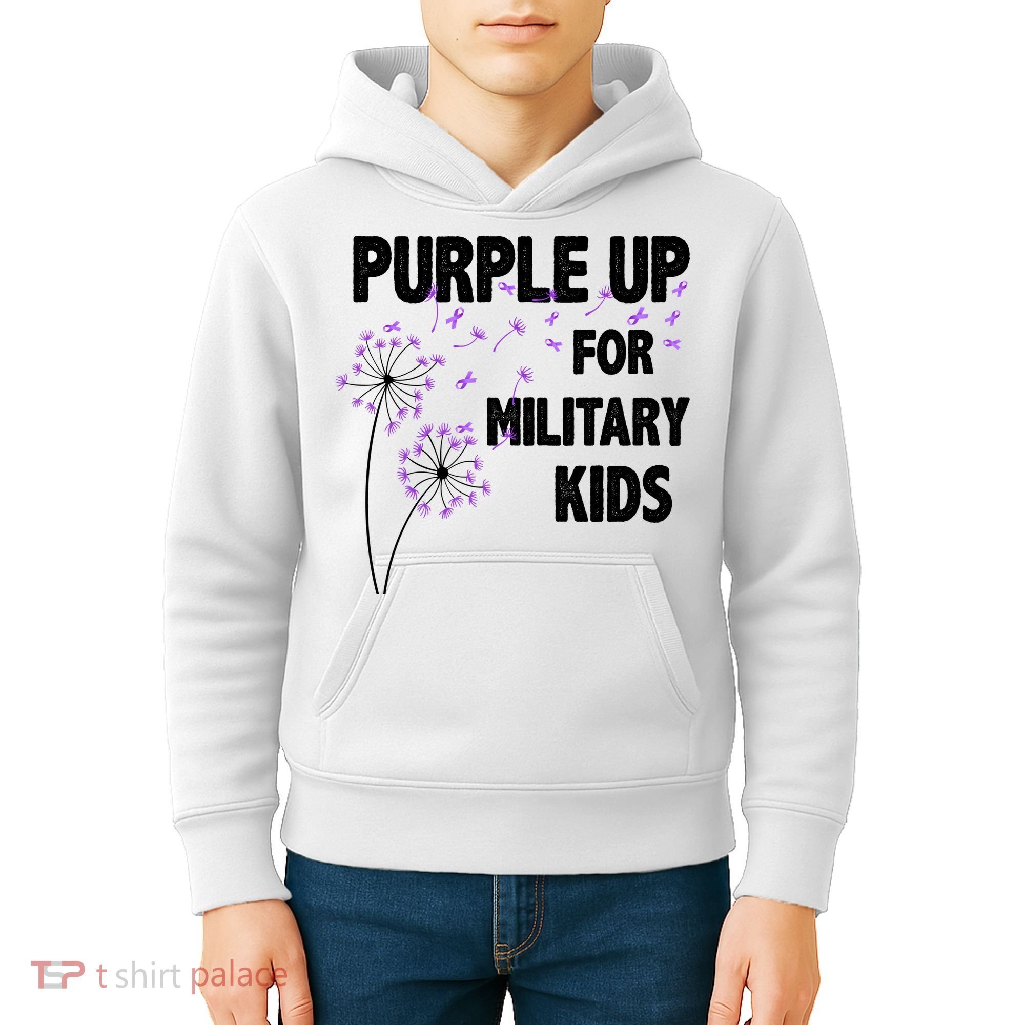 Purple Up For Military Child Month Kids Hoodie