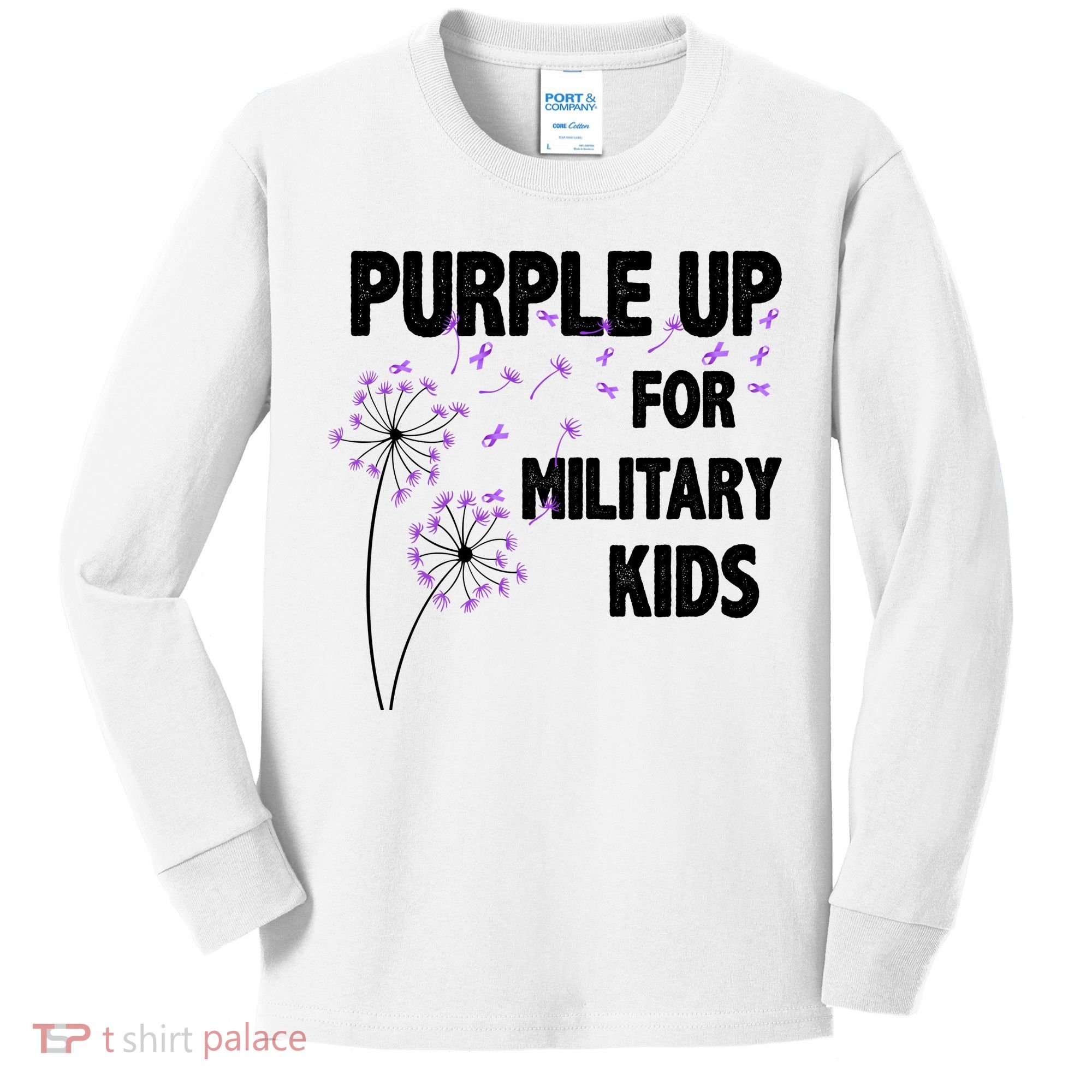 Purple Up For Military Child Month Kids Long Sleeve Shirt