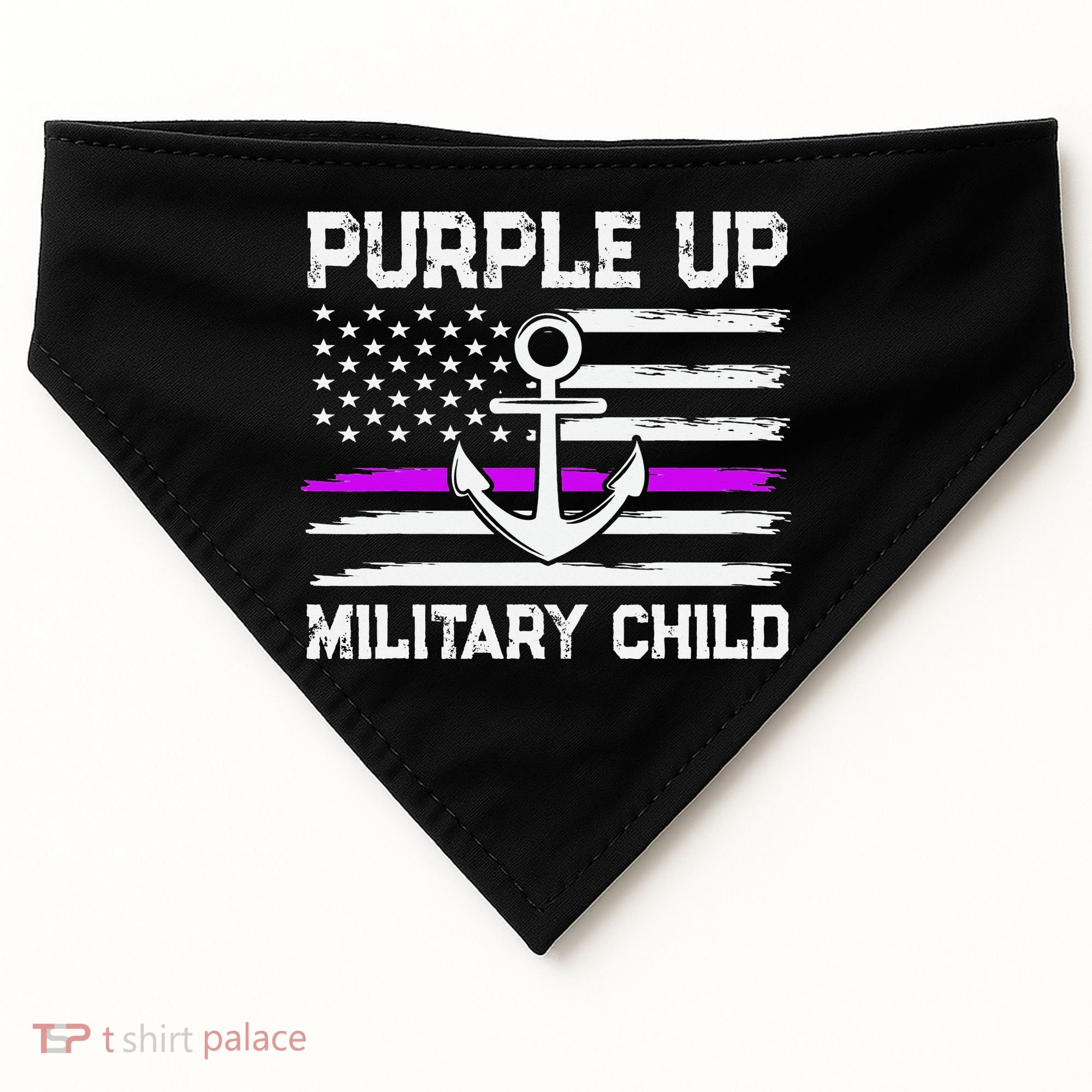Purple Up For Military Child Month USA-Made Doggie Bandana