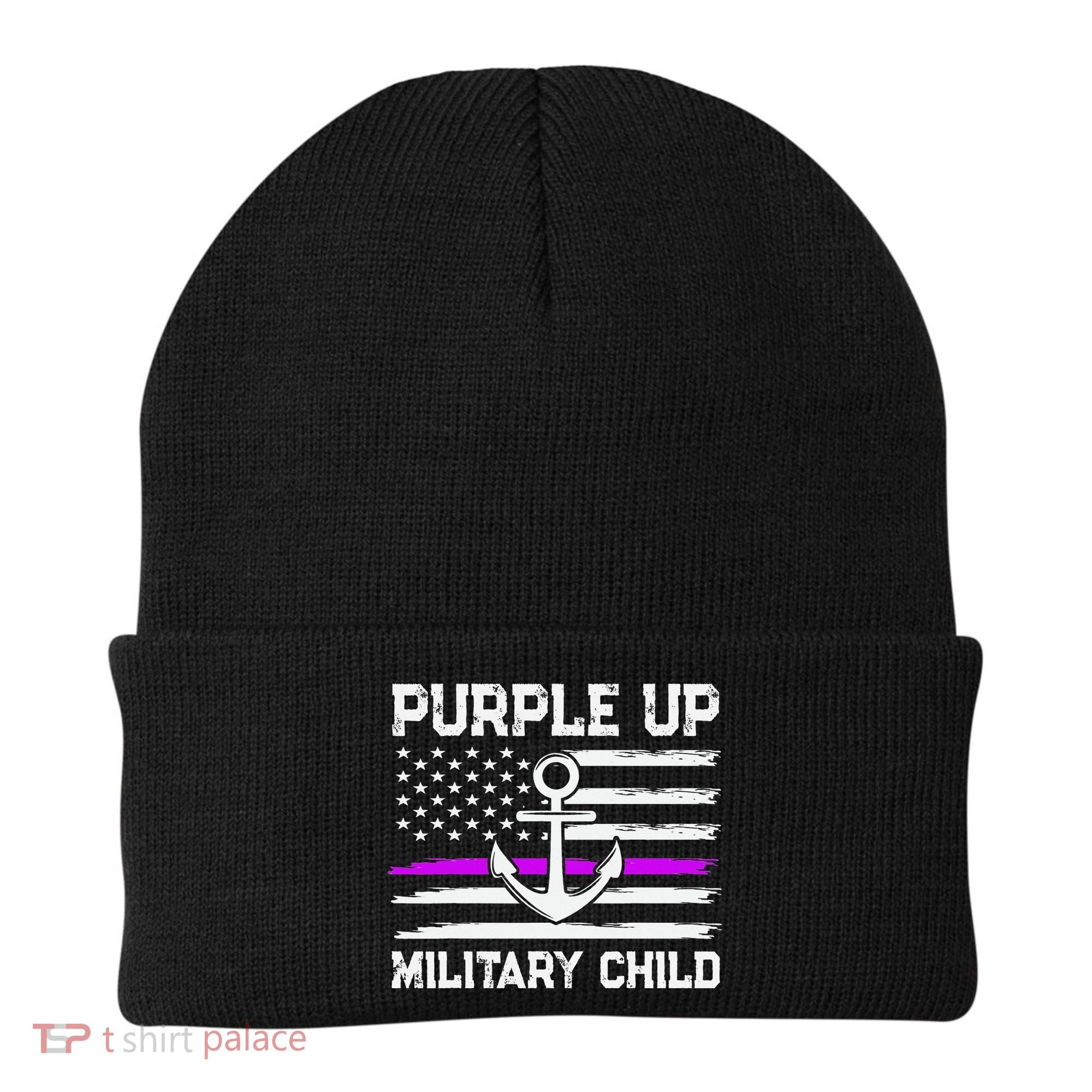 Purple Up For Military Child Month Beanie