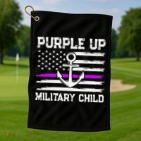 Purple Up For Military Child Month Golf Towel thumb 1
