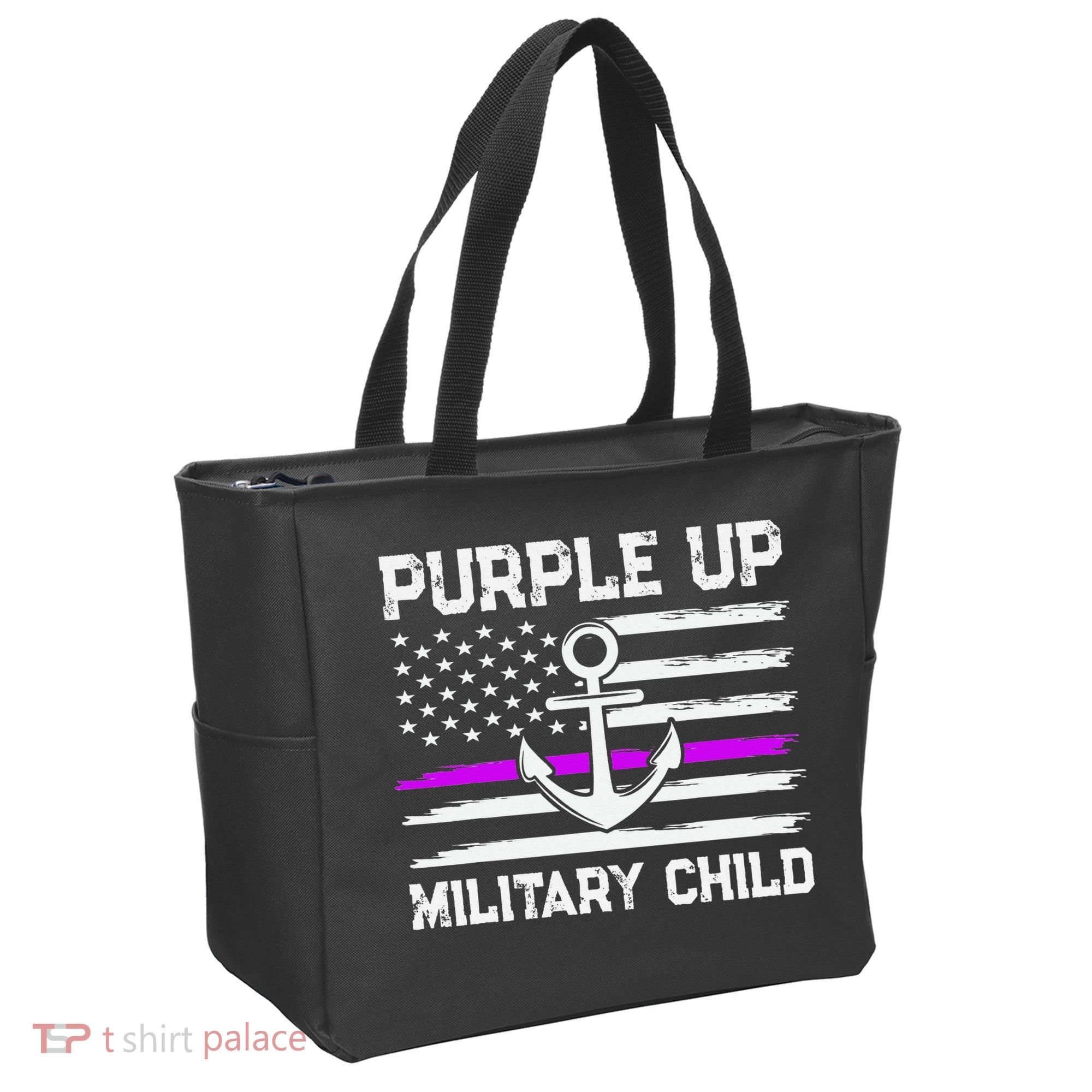 Purple Up For Military Child Month Tote Bag