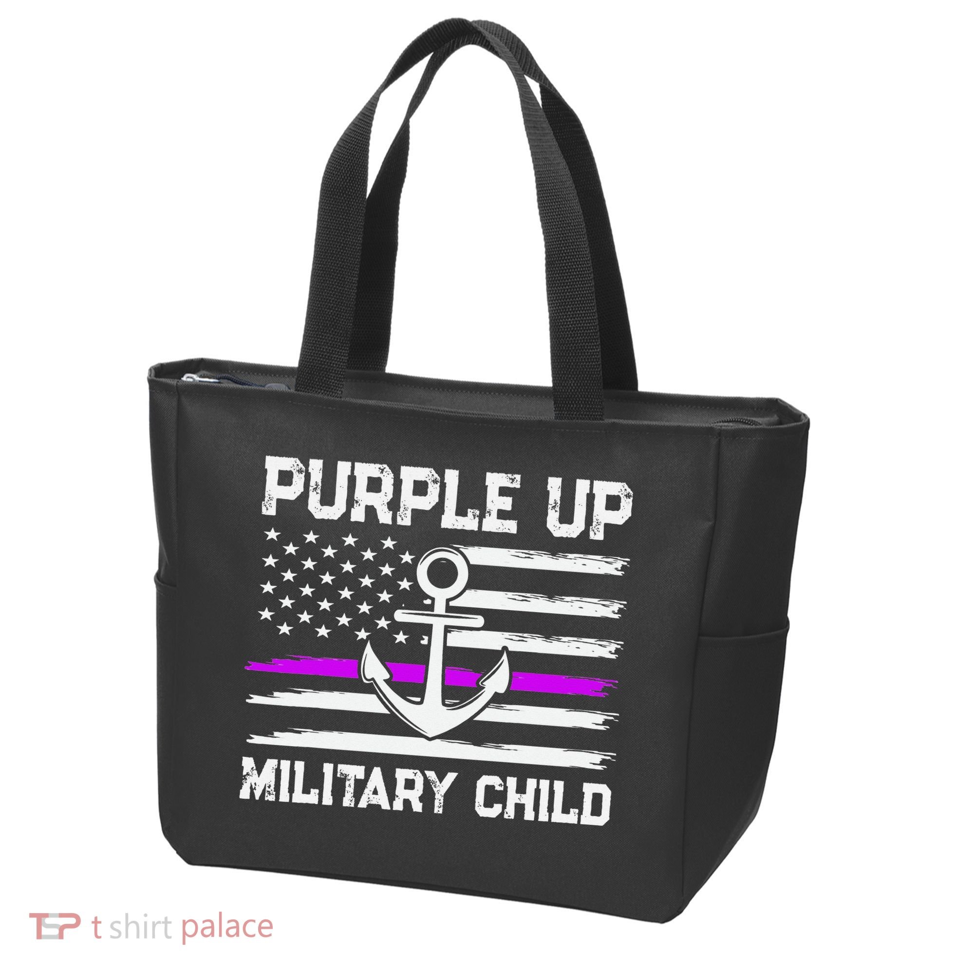 Purple Up For Military Child Month Tote Bag