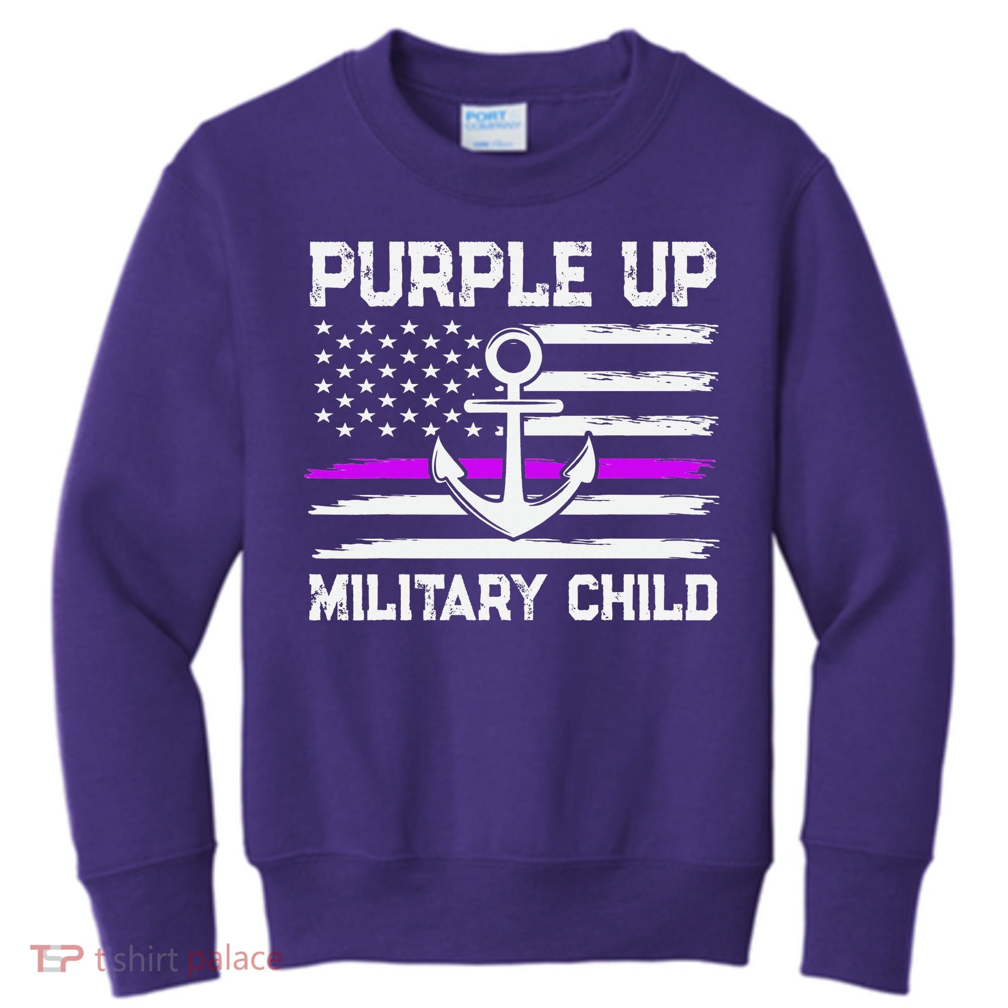 Purple Up For Military Child Month Kids Sweatshirt