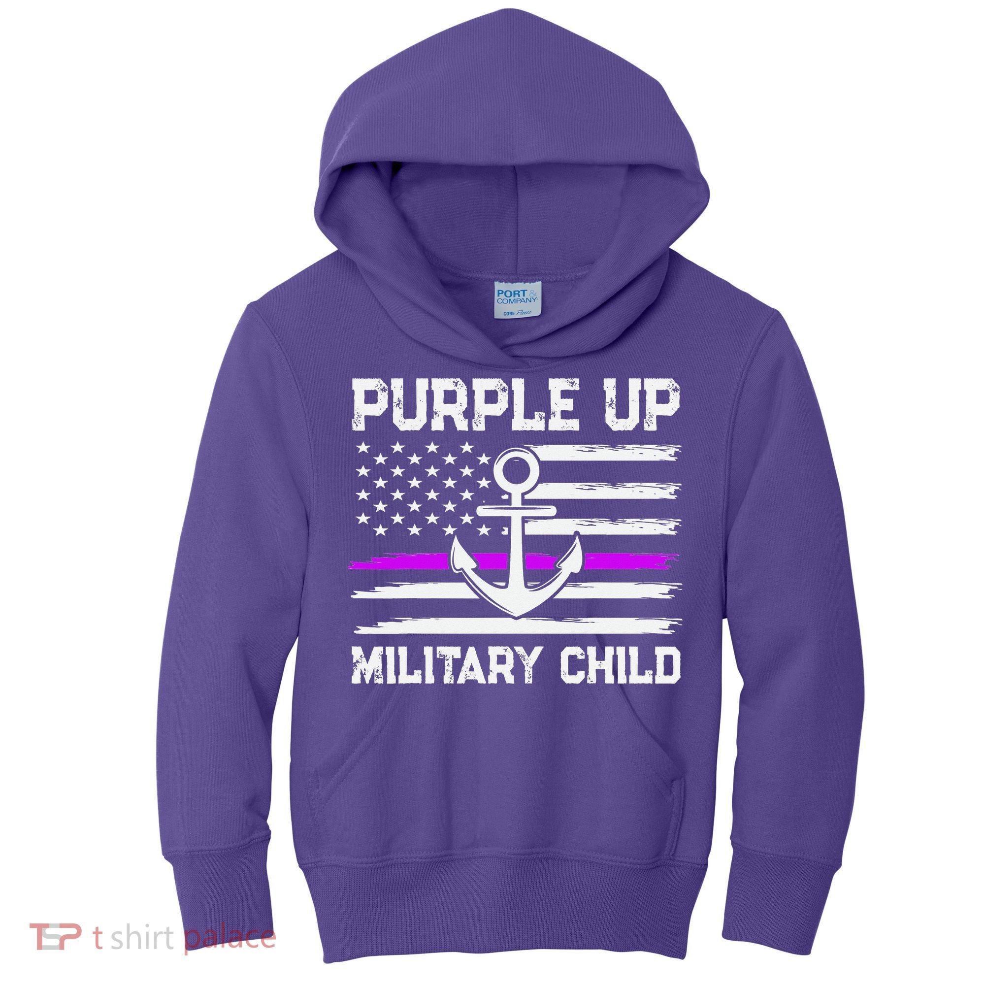 Purple Up For Military Child Month Kids Hoodie
