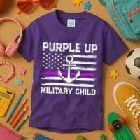Purple Up For Military Child Month Kids T-Shirt thumb 3