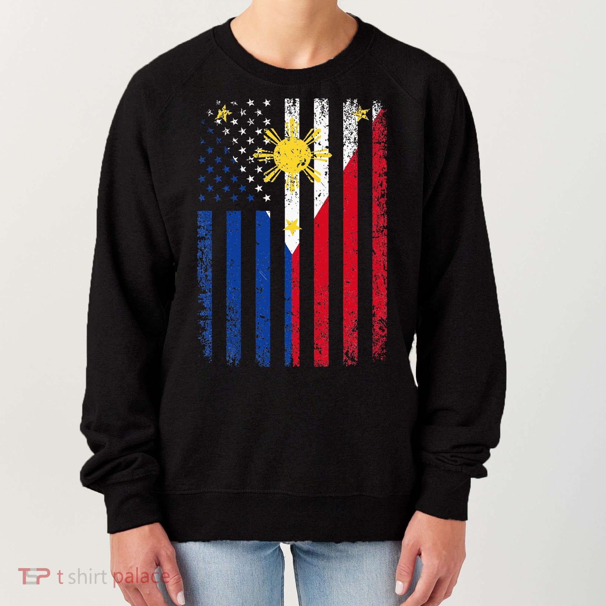 Philippines Usa Flag Women's Sweatshirt
