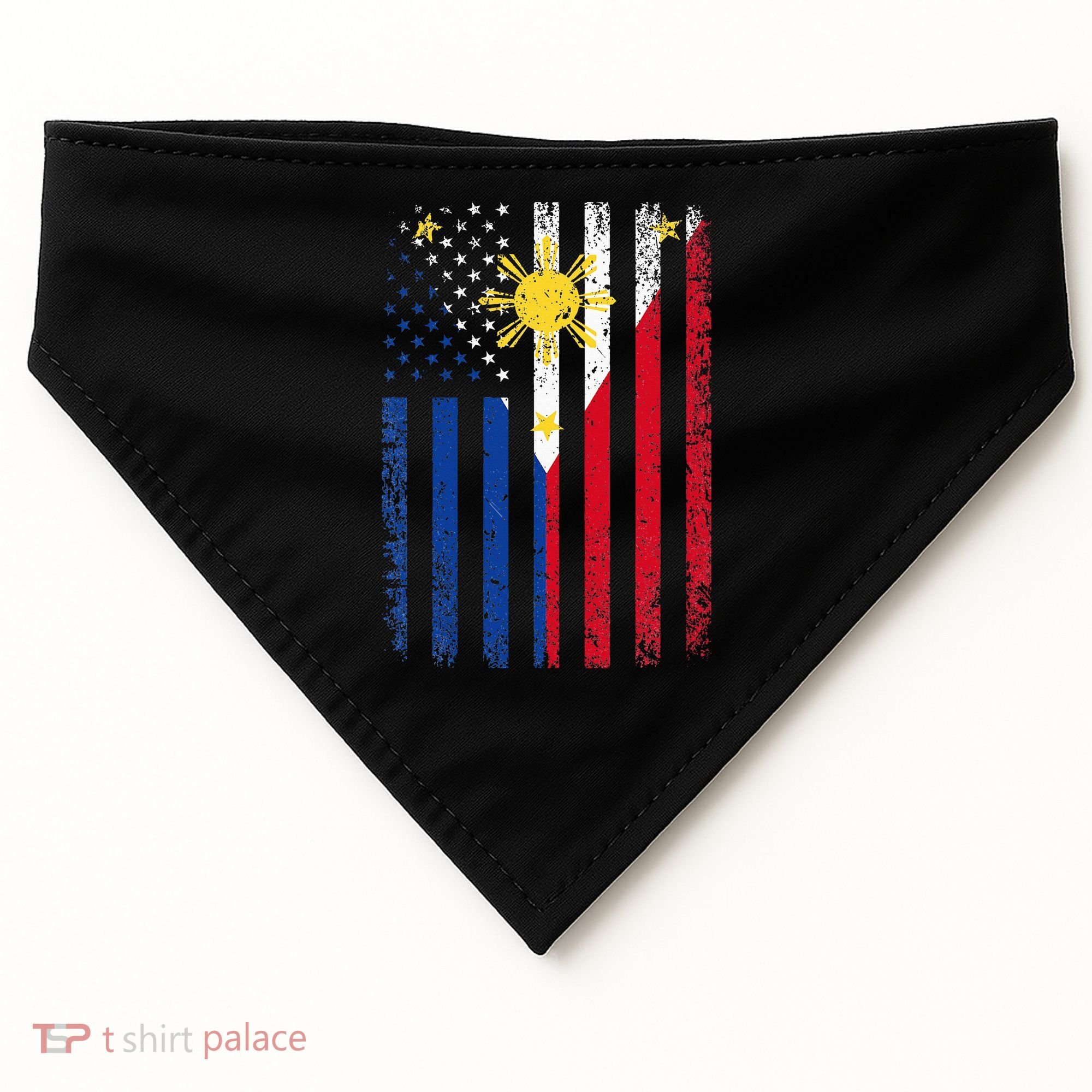 Philippines Usa Flag USA-Made Doggie Bandana