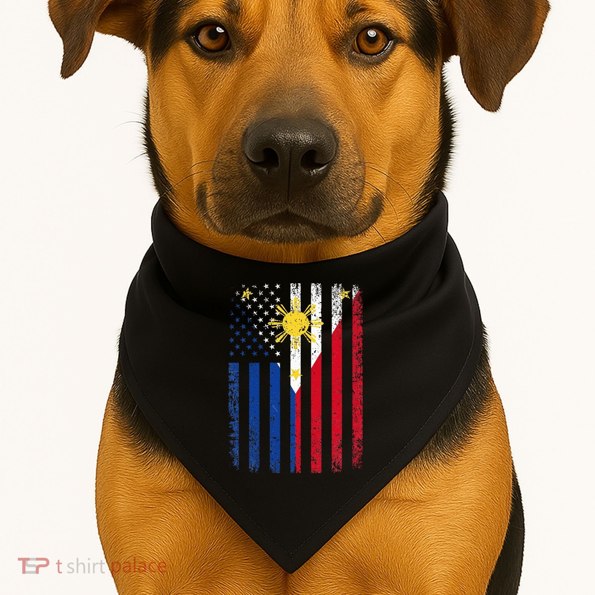 Philippines Usa Flag USA-Made Doggie Bandana