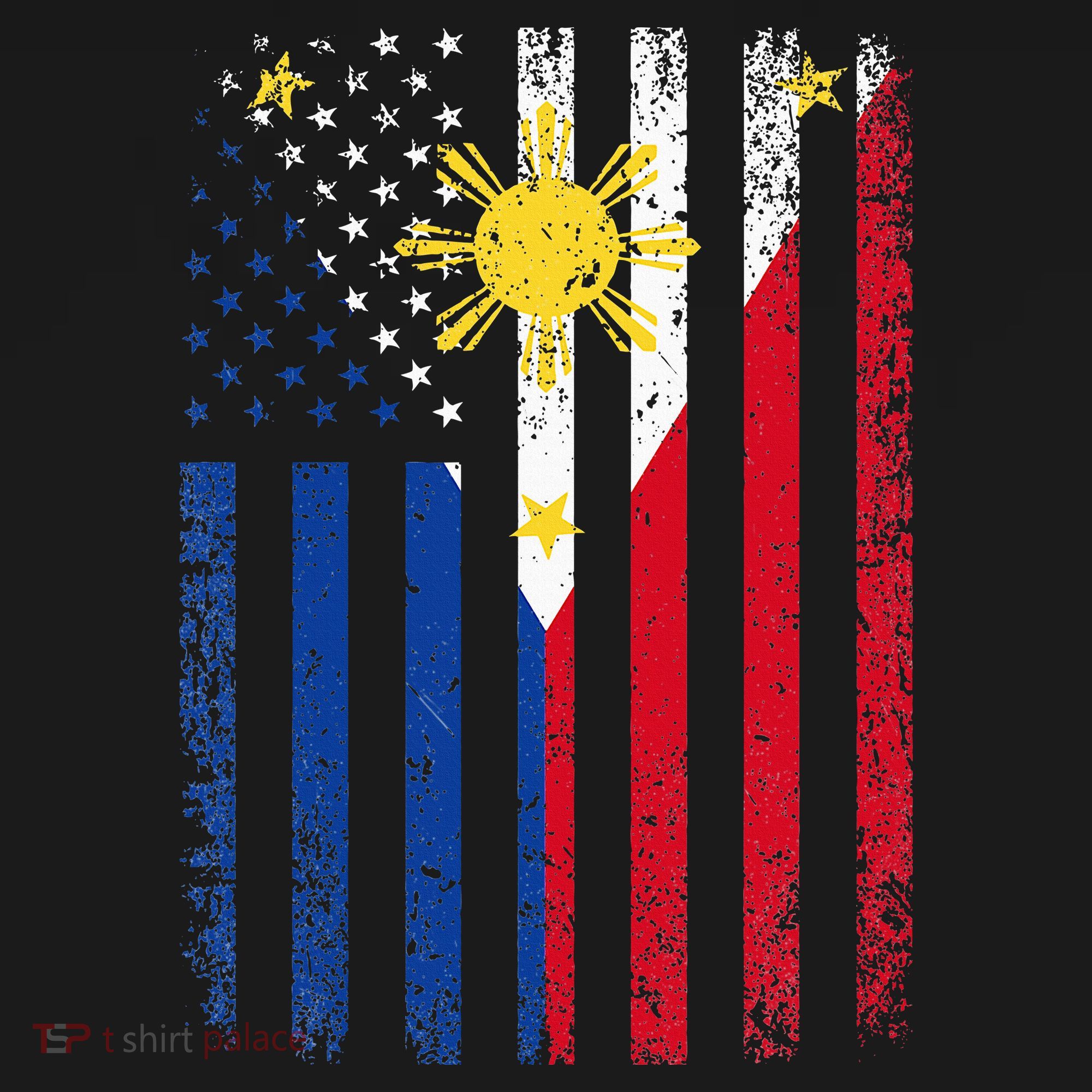 Philippines Usa Flag USA-Made Doggie Bandana