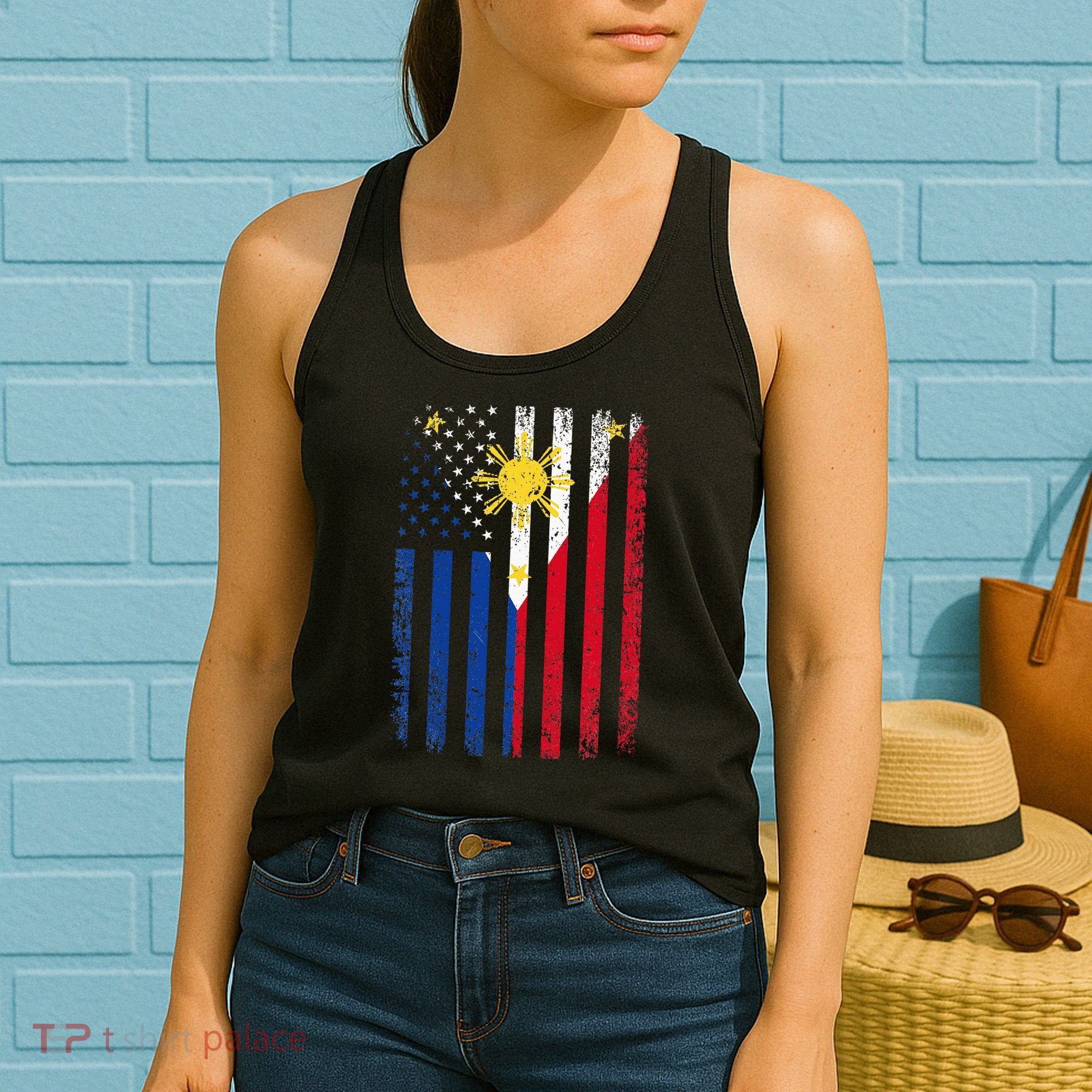 Philippines Usa Flag Women's Tank Top