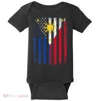 Philippines Usa Flag Baby Bodysuit thumb 0