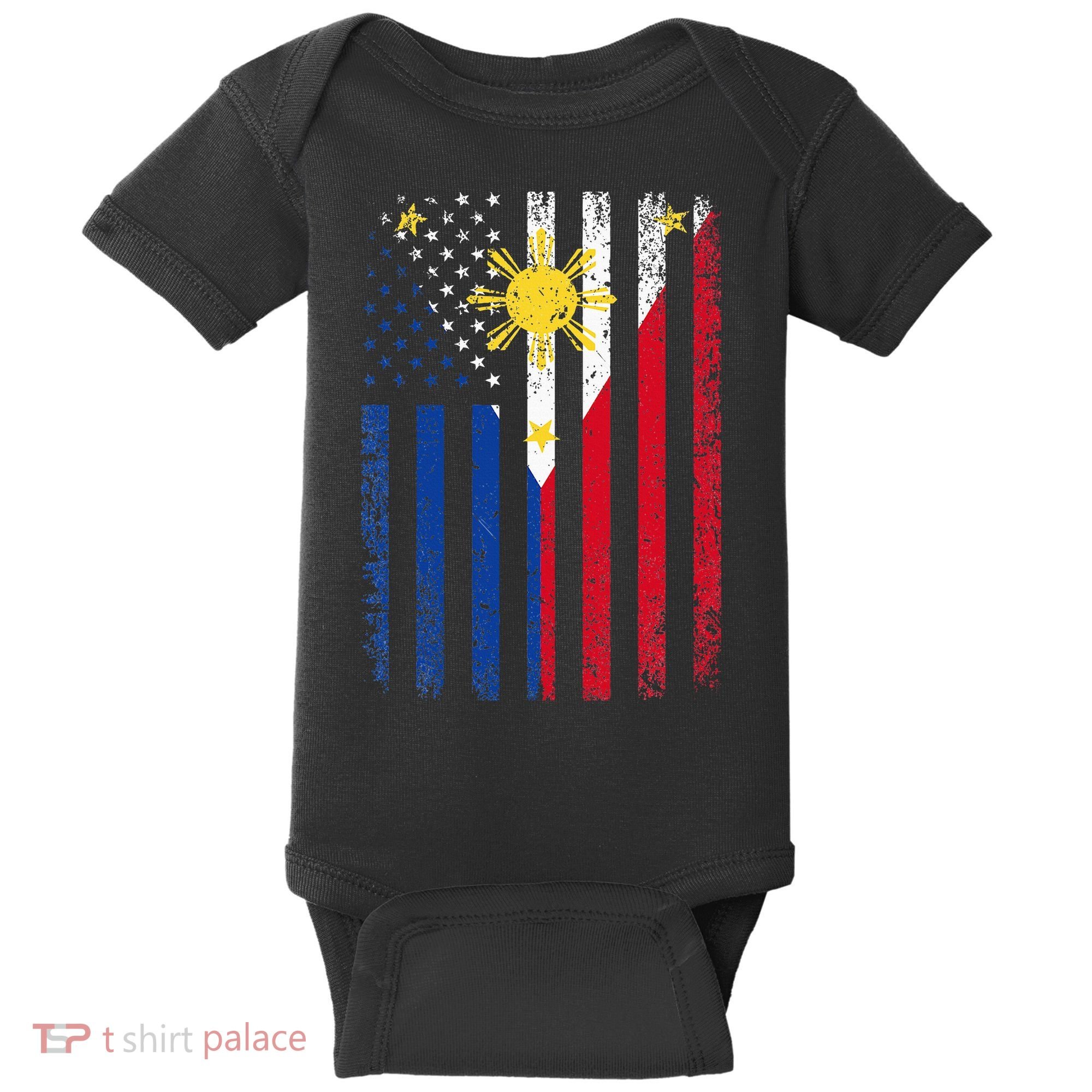 Philippines Usa Flag Baby Bodysuit